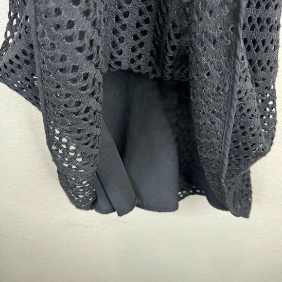 Sandro Paris Paola Mini Dress Size 1 Black Lace Crochet‎ Sleeveless Deep V Neck - Picture 9 of 16